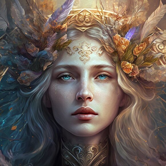 8x8 Virgo Zodiac The Maiden Wall Art‎ Illustration Watercolor Oil Painting Print - Picture 2 of 6